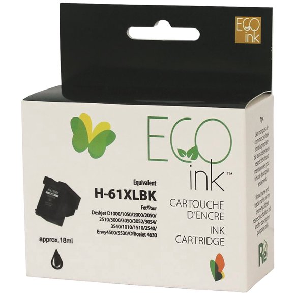 Eco Ink Ink Cartridge - Remanufactured for Hewlett Packard CH563WN / 61XL - Black
