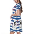 thumbnail image 2 of Easygdp Bulldog Friend para Vestido Transpirable de Mujer, Vestido Suelto de Manga Corta con Pliegues y Bolsillos para el Verano, 2 of 6