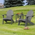 thumbnail image 3 of Dycanpo 15.6'' Kids Adirondack Chair, Toddler Outdoor Patio Chair for Backyard, HDPS - Gray, 3 of 8