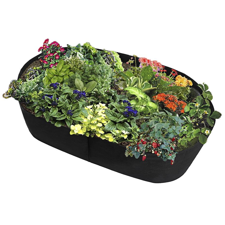 Outdoor Garden Bed Fabric Raised Vegetable Planter Flower Herb Rectangle Bed 