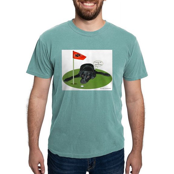 CafePress - Black Lab Golfer Ash Grey T Shirt - Mens Comfort Colors Shirt