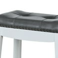 thumbnail image 2 of Wooden Bar Height Stool, Set of 2, White and Gray, 2 of 4