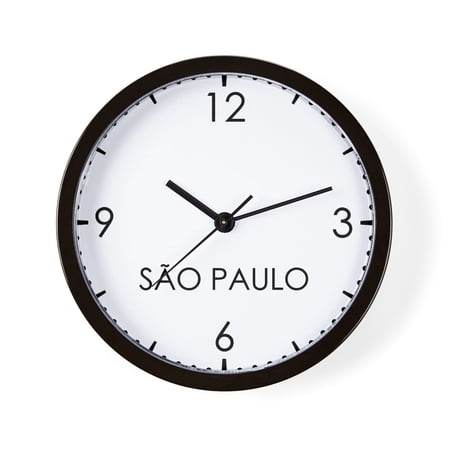 CafePress - SAO PAULO World Clock - 10 Quartz Analog Battery-Powered Modern Wall Clock, Unique