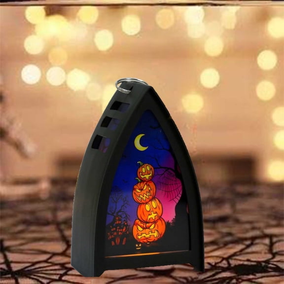 TOPRenddon Lighted Halloween Window Silhouette Decoration,Jack-O-Lantern, Cobwet,Skull, Cat, Lighted Window Decoration
