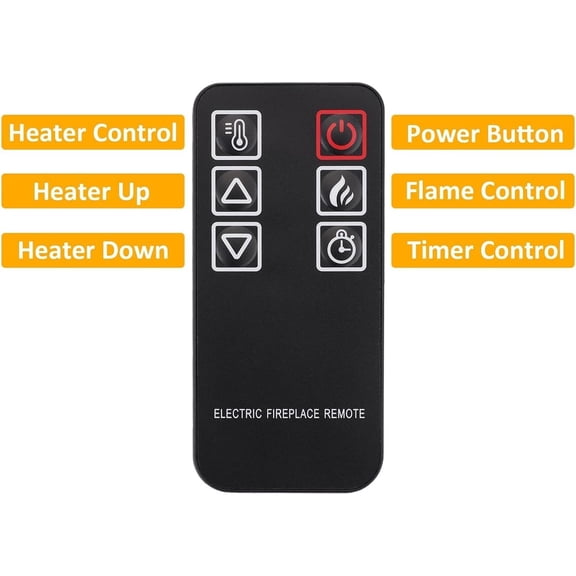 23" Electric Fireplace, 3DInfrared Black Fireplace Electric Insert Heater, with IR Remote Control, Glass View, Adjustable Realistic Logs & Flames, Indoor, 1400W
