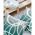thumbnail image 2 of Pack of 2 Outdoor Pillow Covers, Turquoise Grey Modern Art Geometric Circles Abstract Waterproof Square Throw Pillowcase Cushion Decorative Pillow Covers for Couch Patio Tent, 24x24 in, 2 of 6