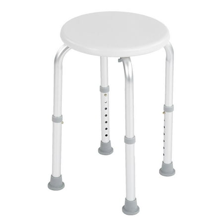 Herchr Adjustable Round Bath Shower Stool Aluminum Alloy Safety