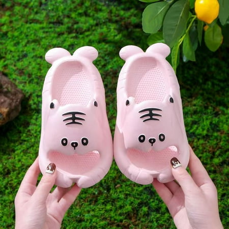 

Cute Cartoon Tiger Slides Non-slip Indoor Bathroom Slippers For Kids Women