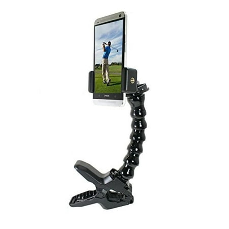 Golf Gadgets - Swing Recording System | Large Device Holder (PHiLET) with Jaws Clamp & Gooseneck Mount. Compatible Large devices Like iPhone 6/7 PLUS, Samsung Galaxy Note,