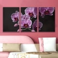 thumbnail image 3 of 3pcs Frameless Canvas Art - Vibrant Purple Orchid Flower Wall Decor, Modern Minimalist Style for Living Room, Office, or Home Decor, Perfect Gift for Birthdays, Holidays, and Parties, Living Room De, 3 of 4