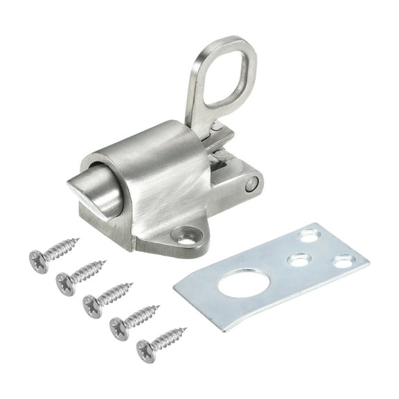 Automatic Spring Loaded Latch Pin, 1Pack - 201 Stainless Steel Round Tip of Pin Upward, for Balcony Gate (Silver)