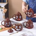 thumbnail image 2 of Poop Novelty Mug Creative Water Cup with Lid, Poop Shaped Coffee Cup 480ml Ceramic Mug For Parties Gfits, 2 of 3