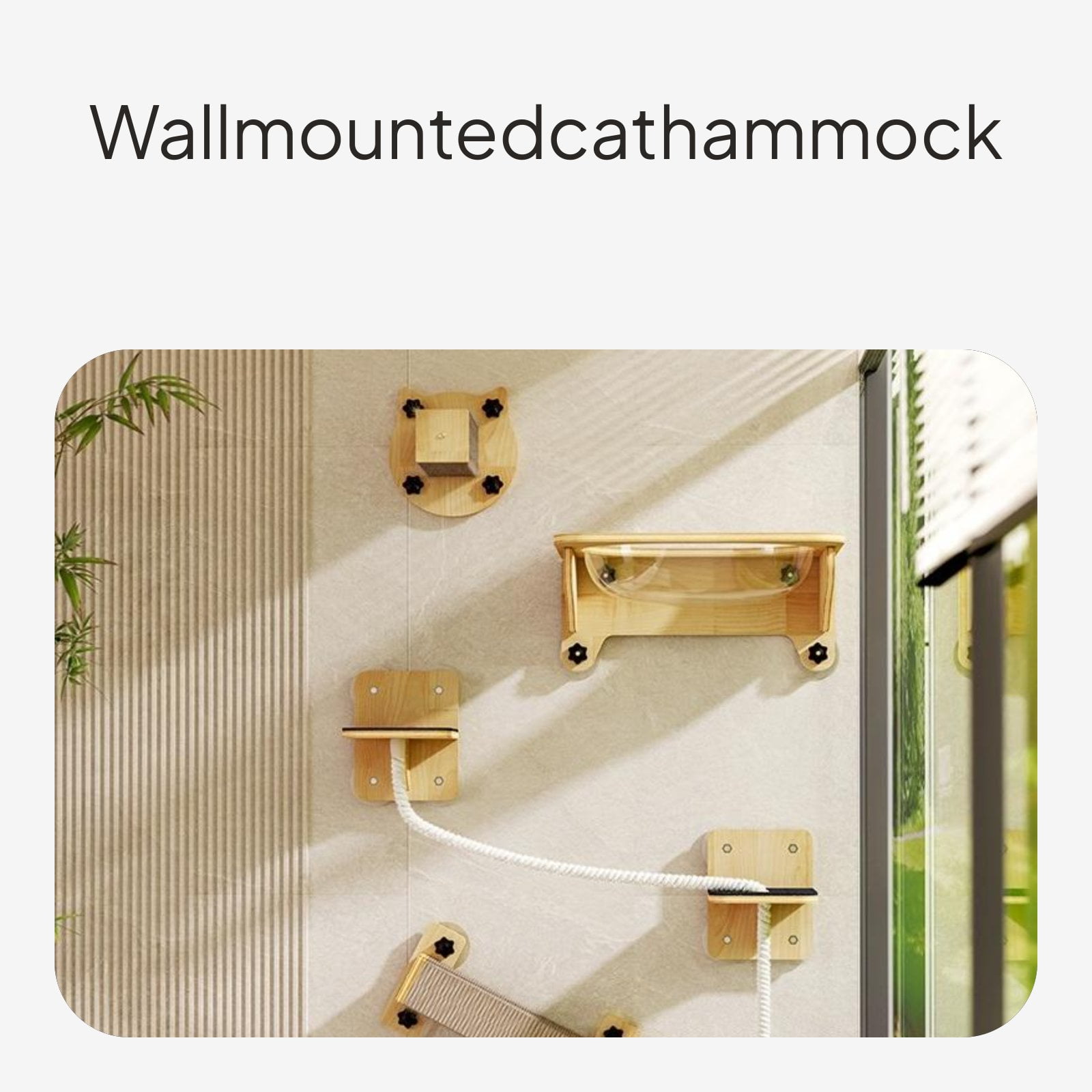 Tnarru Solid Wood Cat Hammock Wall-Mounted Cat Bed Space Capsule Cat Head Scratcher