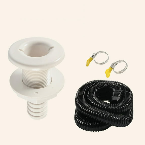 1-1/8 Inch Hose Bilge Pump Installation Kit for Boats - Hose, Thru Hull & Clamps