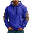 thumbnail image 2 of QHRMKOG Hoodie Men Long Sleeve Drawstring Hooded Sweatshirt with Pockets Essentials Big and Tall Shirt Fall Casual Pullover Tops Blue 3XL, 2 of 4