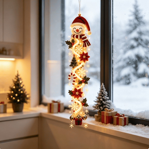 Light-Up Glowing Christmas Door Hanger, Easy to Hang Holiday Party Decor, Warm Glowing Ornament for Christmas Gatherings Home Decor