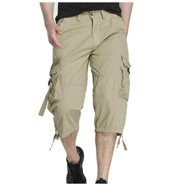 SHIXIAOO Cargo 7 Minute Pants Pocket Loose Slacks