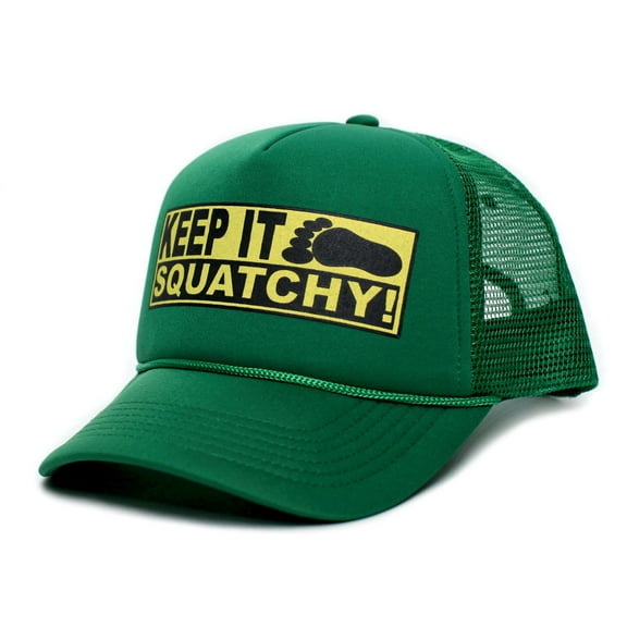 Custom Keep It Squatchy Bobo Adult Truckers Hat Cap Kelly Green