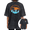 Black2, variant on Women's Bring On The Sunshine Vintage Washed T-Shirt Short Sleeve S-2XL Crewneck Relaxed Fit Tee