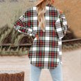 thumbnail image 4 of CILENON Oversized Cardigan Women's Plaid Shirts Long Sleeve Flannel Lapel Button Down Pocketed Shacket Jacket Coats (Red,L), 4 of 6