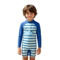 thumbnail image 6 of Shadoumai Boys UPF 50+ Long Sleeve Rash Guard Zip Front Swimsuits 2 Piece Bathing Suit Boyshorts Swimwear for 8-14 Years,Baby Boys Swimsuit,Boy Swimsuit Size 6, 6 of 7