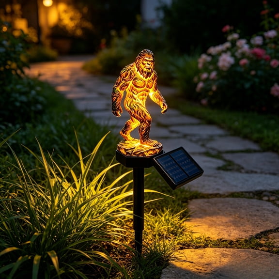Solar Garden Statue Lamp Decorative LED Outdoor Garden Light Weatherproof Resinous Lawn Ornament For Patio Yard Path Figurine Statue Display Accent Desk Gift Home Party Decor Supplies