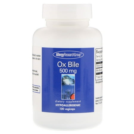 Allergy Research Group  Ox Bile  500 mg  100 Vegetarian
