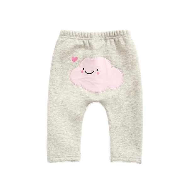 Odeerbi Girls Leggings Newborn Children Kids Baby Cartoon Clouds Keep Warm Trousers Pants Gray
