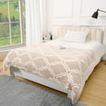 thumbnail image 4 of Junovo Checkered Throw Blanket for Couch Soft Cozy Fluffy Blanket,50"x60",Khaki-Lantern, 4 of 7