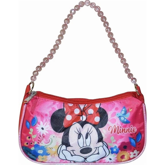 Minnie Mouse Girl's Shoulder Handbag with Beaded Strap A15370