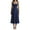 Blue, variant on Women Sleeveless Sling Long Dress Summer Solid Color Backless A Line Bandage Dress