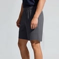 thumbnail image 5 of Men's Casual Shorts Solid Breathable Elastic Waist Side Pockets Soft Lightweight Fabric Relaxed Fit Summer Fashion Shorts Dark Gray L, 5 of 6