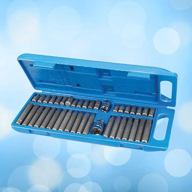 CHICHUMID 40Pcs Socket Tool Set 30mm Long Bits for Machinery Work