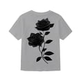 thumbnail image 4 of Boys Short Sleeve T-Shirt Rose Print Crew Neck Loose Casual Tops for School Outdoor Holiday Size 2-3T, 4 of 5