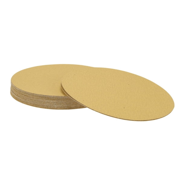 30 Pcs Discos de Lija Circulares 80 Grano con Gancho y Bucle Universal para Restauración Automotriz y Trabajos en Madera 8.86"x8.86" Alúmina Amarilla