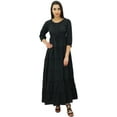 thumbnail image 7 of Bimba Women's 3/4 Sleeve Summer Cotton Maxi Dress Drawstring Waist, 7 of 7