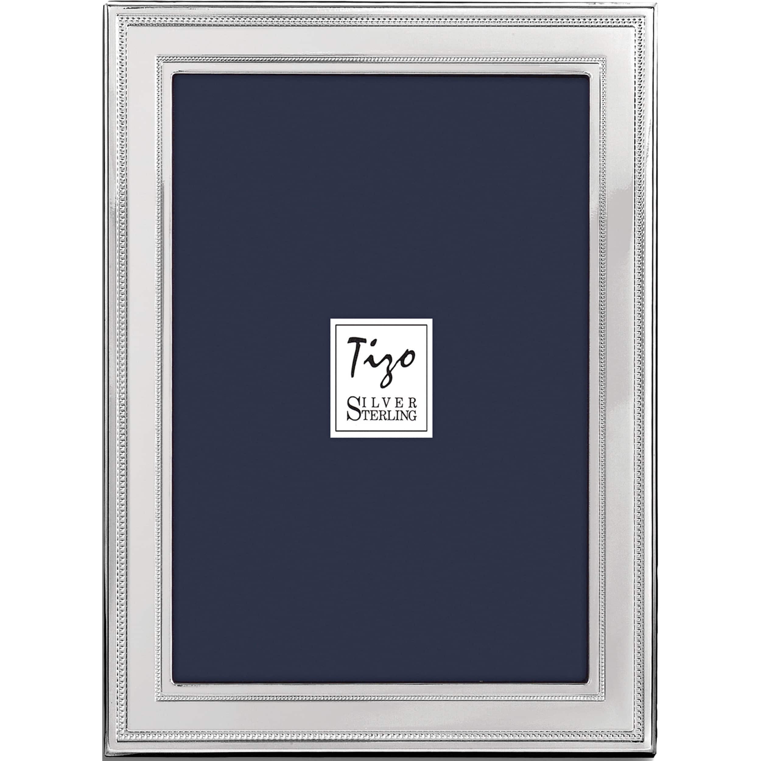 Fashion Sterling Silver Double Beaded 5X7 Photo Frame (7 X 7) Made In ...