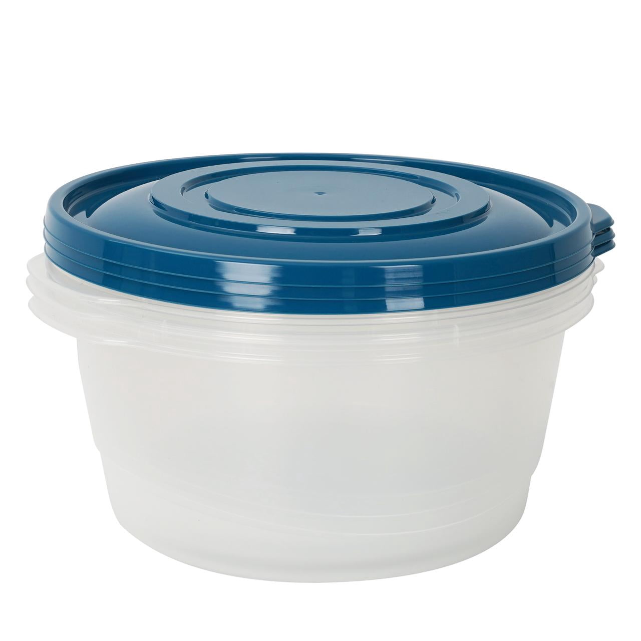 (6 pack) Mainstays Semi Durable Round 15.7 Cup Food Storage Container, Plastic, 3 Pack, Ideal Use for Meal Prep, Batch Cooking, or Bulk Storage