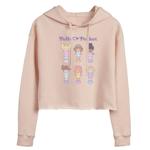 Polly Pocket - Polly Pocket Doll Grid - Junior's Cropped Hoodie