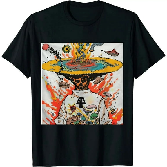 Qinduosi Lil Darkie Thinker T-Shirt Merch Men Short Sleeve Women Funny Tee Unisex Black