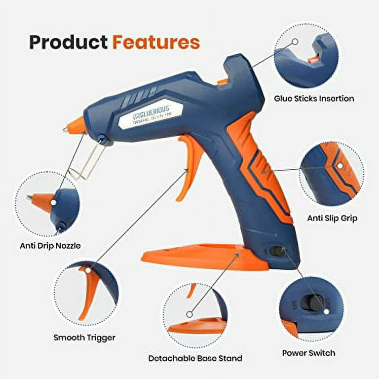 Cordless Hot Glue Gun with 30 Hot Glue Sticks, Cordless Glue Gun with  rechargeable battery and charger for Decor, Craft Schools, DIY Arts, and  Home Quick Repairs 