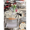 thumbnail image 4 of Outdoor Tablecloth with Umbrella Hole and Zipper, Halloween Round Table Cloth 54 Inch Waterproof Tablecloth, Orange Beige Spi-der Stars Halloween Picnic Table Cover for Patio Camping, 4 of 7