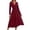 Long Sleeve Dresses Wine, variant on Guieoi Womens Dresses Long Sleeve Solid-Color High-Waisted Pleated V-Neck Dress Midi Dress Red XL