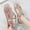Pink, variant on BYHONG Sandals for Women - Bohemian Elastic Strap Sandals with Floral Crystals, Low Heel Beach Shoes Gold 9.5