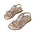 thumbnail image 2 of Laonim Girls Sandals Custom Flat Sandals with Flowers and Rhinestones Comfortable and Versatile Open-Toed Princess Girls Shoes, 2 of 9