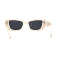 thumbnail image 2 of Womens Retro Mod Square Cat Eye Thick Plastic Sunglasses Beige Black, 2 of 4
