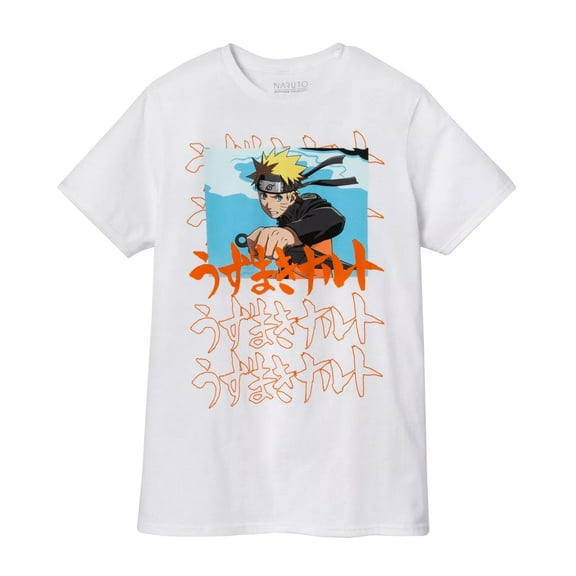 Naruto Shippuden Men's Short-Sleeve Graphic T-Shirt (White)