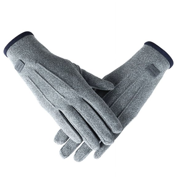 Women's Gloves Thin German Velvet Autumn And Winter Warm Driving Can Touch The Screen Against Wind And Cold Gray