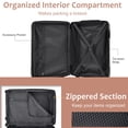 thumbnail image 6 of Hardside Suitcase, Hardshell Luggage, Lightweight Durable ABS Suitcases with Double Wheels, Expandable 24-inch Checked Luggage 24" (White Brown), Brown White Hardside Luggage, 6 of 10