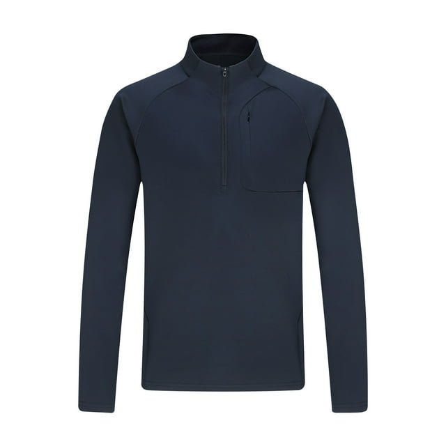 pstuiky Camisas de manga larga de invierno para hombre, Camisa deportiva de manga larga con cuello alto y cremallera de color liso para hombre, transpirable y ligera. Tops casuales para hombres xxxl